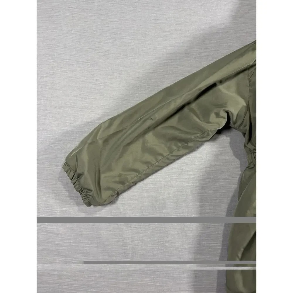 Penelope Mack Girls 6X Olive Green Hooded Fleece Lined Parka Jacket Coat Floral